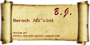 Bersch Jácint névjegykártya